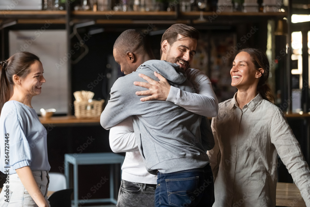 People connecting at event